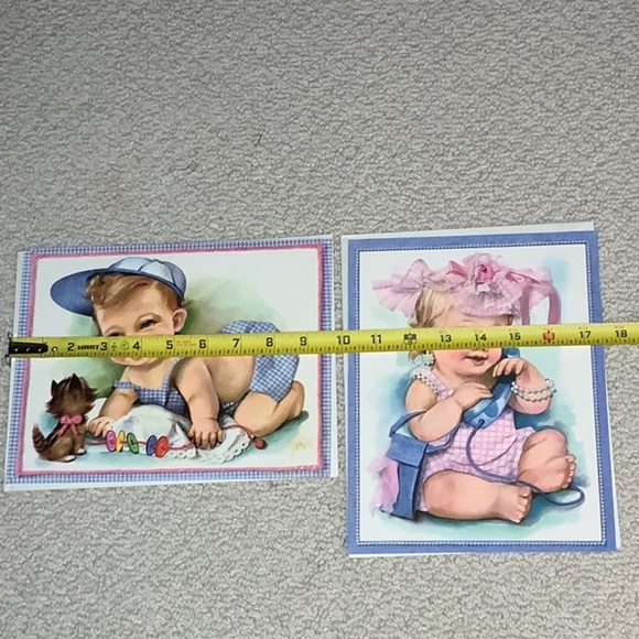 Large Greeting Cards~1 Birthday & 1 Hello Unused Vintage - Picture 2 of 10